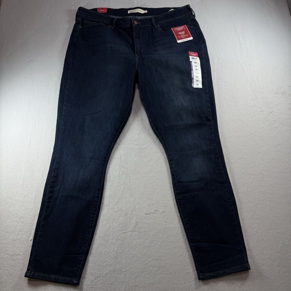 Levis Strauss Signature Jeans Women's Size 18 Mid Rise Skinny Stretch Color Blue